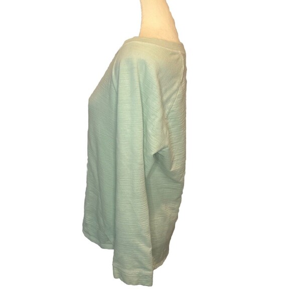 T by Talbots GREEN Knit Long Sleeve Crew Neck Top UPF 50+ Activewear Sz Large - Picture 3 of 8